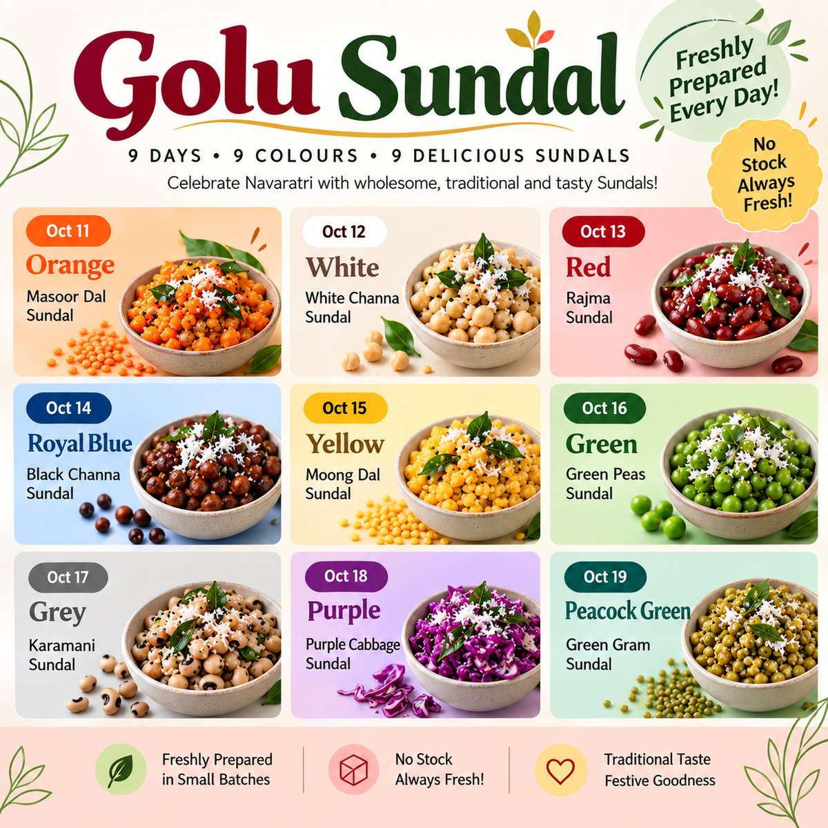 Golu Sundal – 9 Days, 9 Delicious Flavours!
